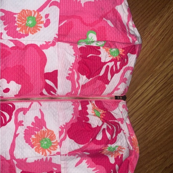 Strapless Hotty Pink Cherry Begonias Lilly Pulitzer Dress - Picture 3 of 6